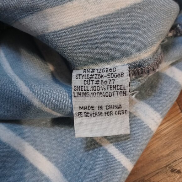 VELVET HEART 100% tencel striped chambray shirt dress (S) - Picture 8 of 16